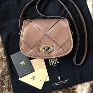Frye Woven Leather Farrah Bold Weave Crossbody Bag with Tag Card Dust bag